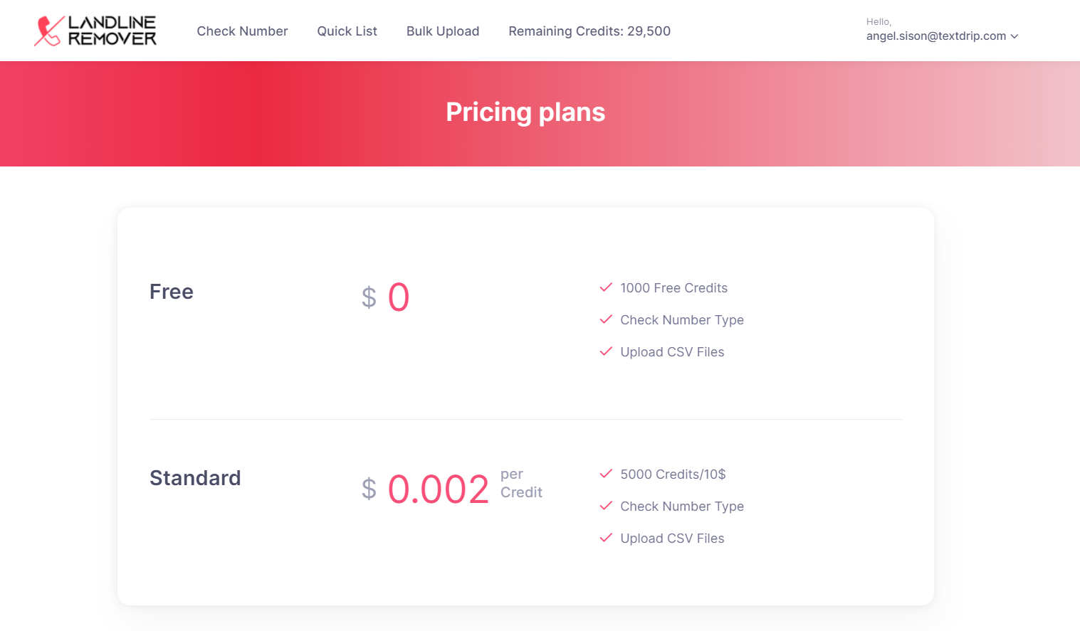 screenshot of Landline Remover